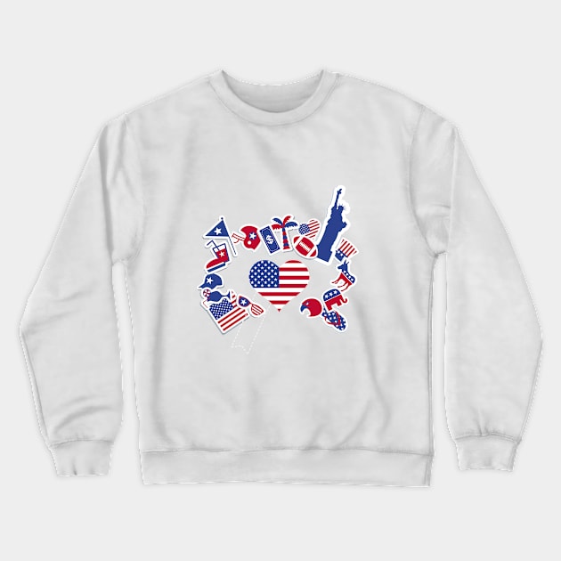 I love America Crewneck Sweatshirt by hcreativeart